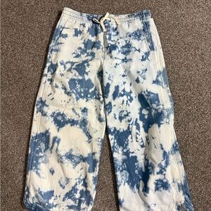 Three Bird Nest Blue and White Tie-Dye Joggers